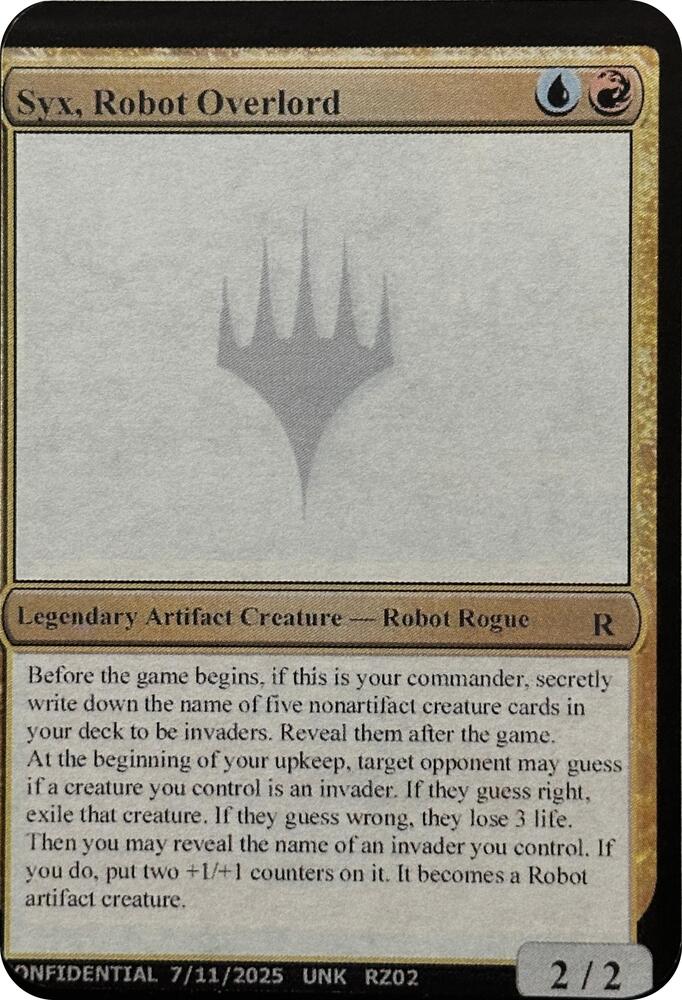 Syx, Robot Overlord [Un-Known Event Playtest Cards] | Boutique FDB TCG