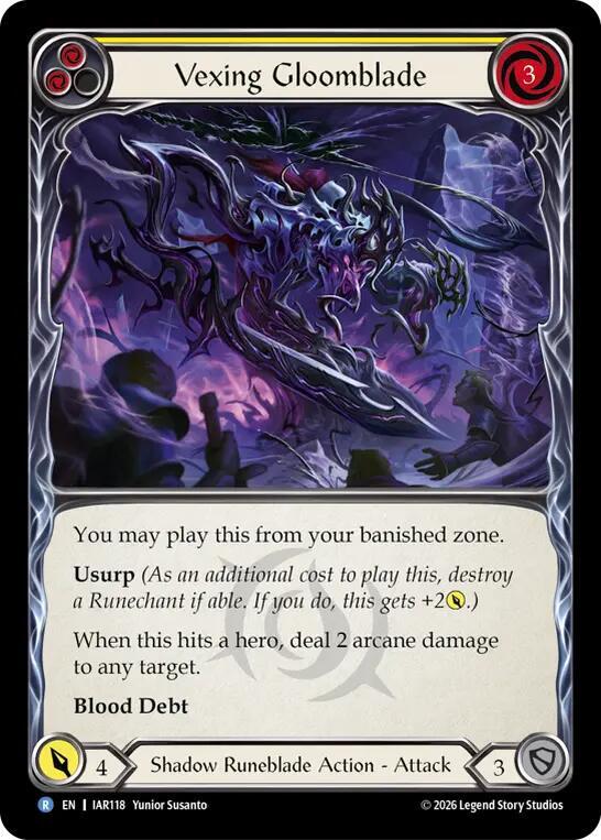 Vexing Gloomblade (Yellow) (IAR118) [Usurp the Shadow Throne] | Boutique FDB TCG