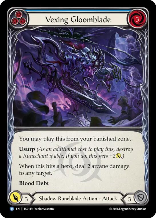 Vexing Gloomblade (Blue) (IAR119) [Usurp the Shadow Throne] | Boutique FDB TCG