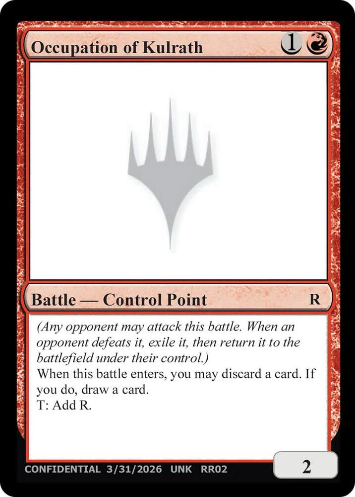 Occupation of Kulrath [Un-Known Event Playtest Cards] | Boutique FDB TCG