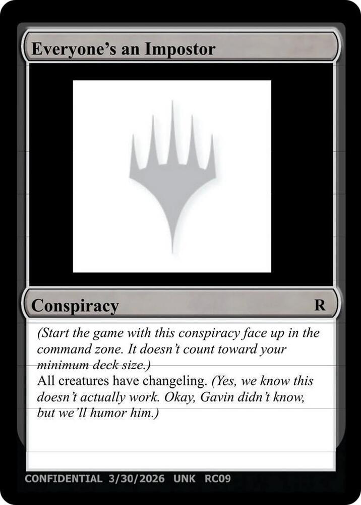 Everyone's an Imposter [Un-Known Event Playtest Cards] | Boutique FDB TCG
