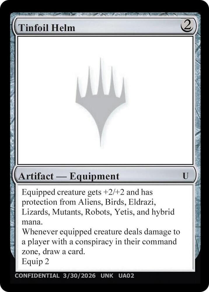 Tinfoil Helm [Un-Known Event Playtest Cards] | Boutique FDB TCG