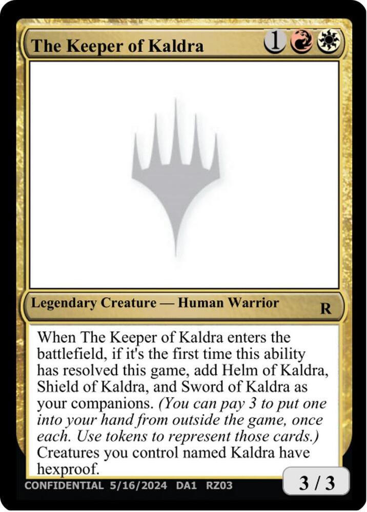The Keeper of Kaldra [Un-Known Event Playtest Cards] | Boutique FDB TCG