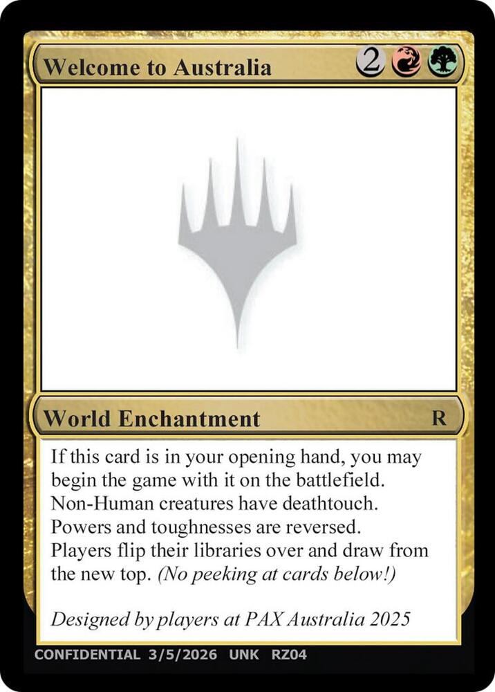 Welcome to Australia [Un-Known Event Playtest Cards] | Boutique FDB TCG