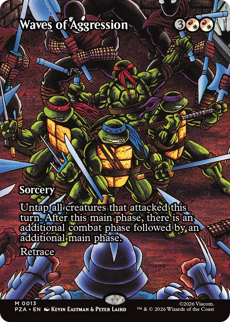 Waves of Aggression (Borderless) [Teenage Mutant Ninja Turtles Eternal-Legal] | Boutique FDB TCG