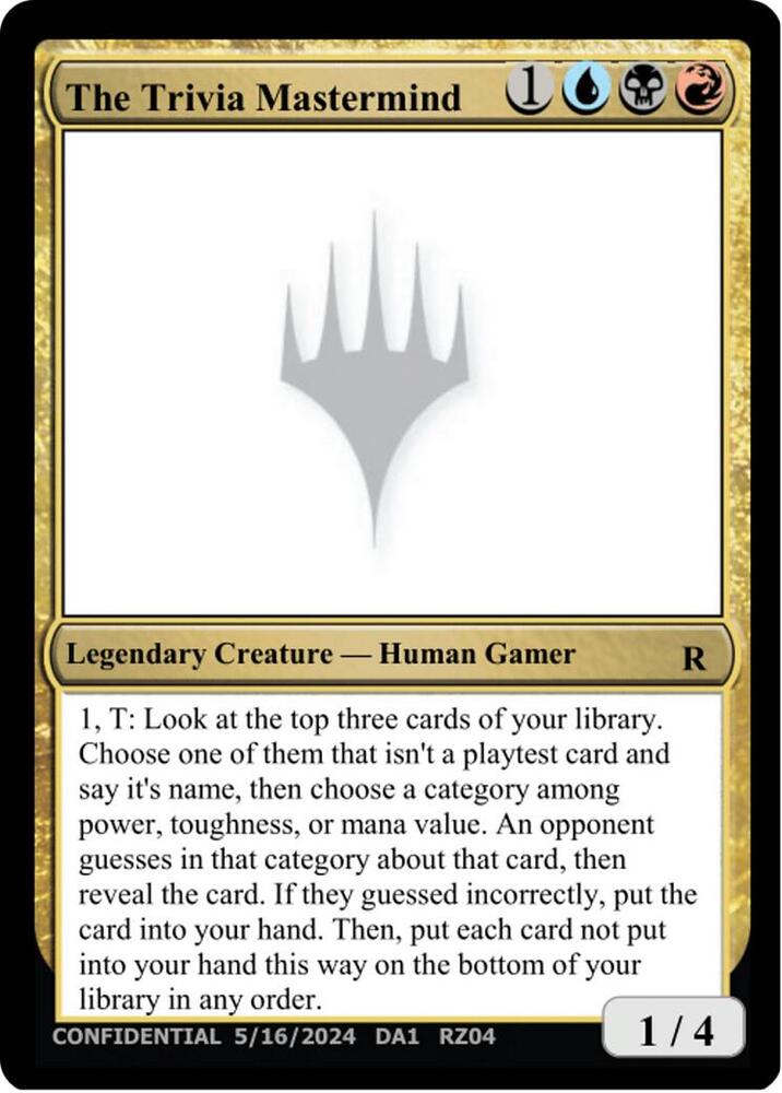 The Trivia Mastermind [Un-Known Event Playtest Cards] | Boutique FDB TCG