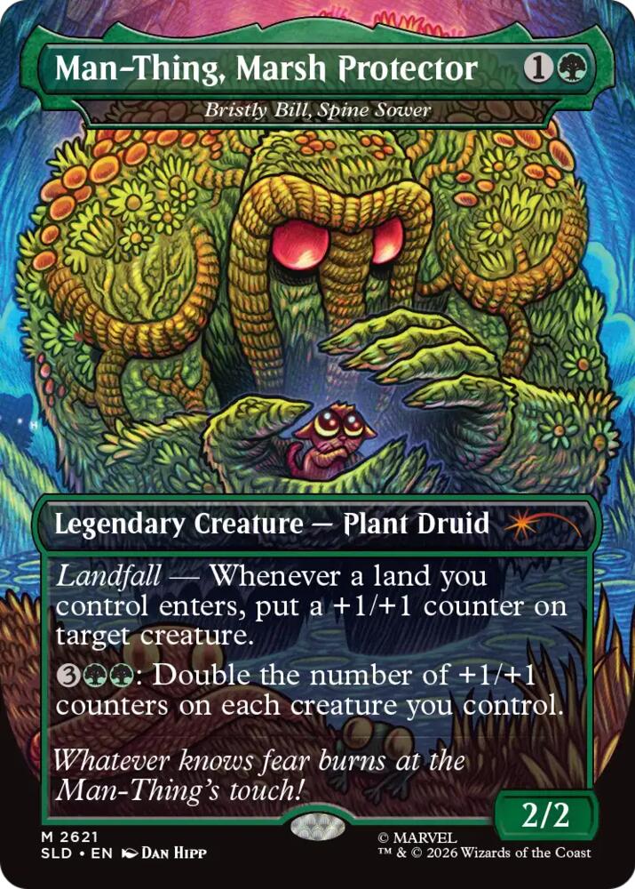 Man-Thing, Marsh Protector - Bristly Bill, Spine Sower (2621) [Secret Lair Drop] | Boutique FDB TCG