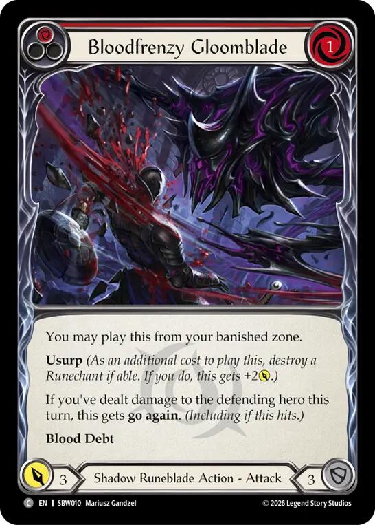 Bloodfrenzy Gloomblade (Red) (SBW010) [Silver Age: Usurp the Shadow Throne] | Boutique FDB TCG