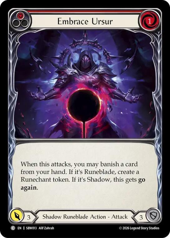 Embrace Ursur (Red) (SBW013) [Silver Age: Usurp the Shadow Throne] | Boutique FDB TCG