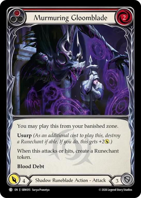 Murmuring Gloomblade (Red) (SBW015) [Silver Age: Usurp the Shadow Throne] | Boutique FDB TCG