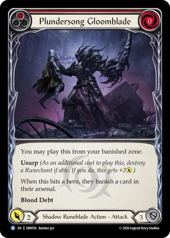 Plundersong Gloomblade (SBW016) [Silver Age: Usurp the Shadow Throne] | Boutique FDB TCG
