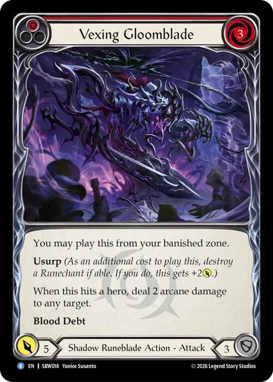 Vexing Gloomblade (SBW018) [Silver Age: Usurp the Shadow Throne] | Boutique FDB TCG