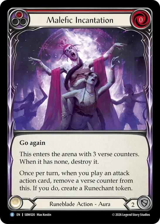 Malefic Incantation (Red) (SBW020) [Silver Age: Usurp the Shadow Throne] | Boutique FDB TCG