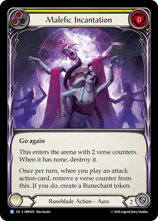 Malefic Incantation (Yellow) (SBW025) [Silver Age: Usurp the Shadow Throne] | Boutique FDB TCG