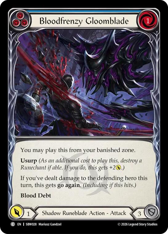 Bloodfrenzy Gloomblade (Blue) (SBW028) [Silver Age: Usurp the Shadow Throne] | Boutique FDB TCG