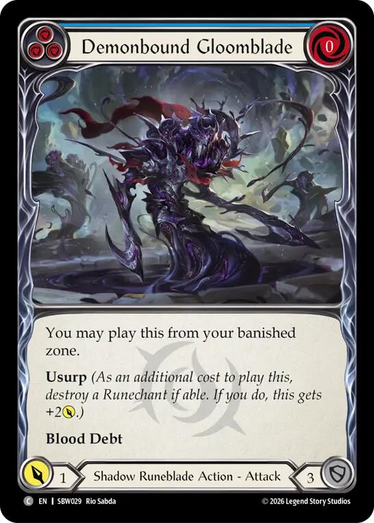 Demonbound Gloomblade (Blue) (SBW029) [Silver Age: Usurp the Shadow Throne] | Boutique FDB TCG
