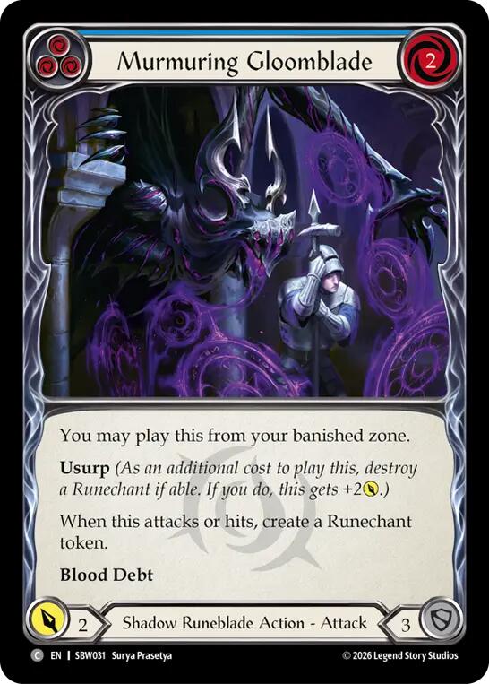 Murmuring Gloomblade (Blue) (SBW031) [Silver Age: Usurp the Shadow Throne] | Boutique FDB TCG