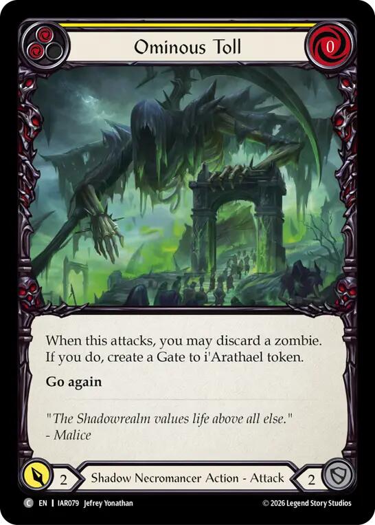 Ominous Toll (Yellow) (IAR079) [Usurp the Shadow Throne] | Boutique FDB TCG