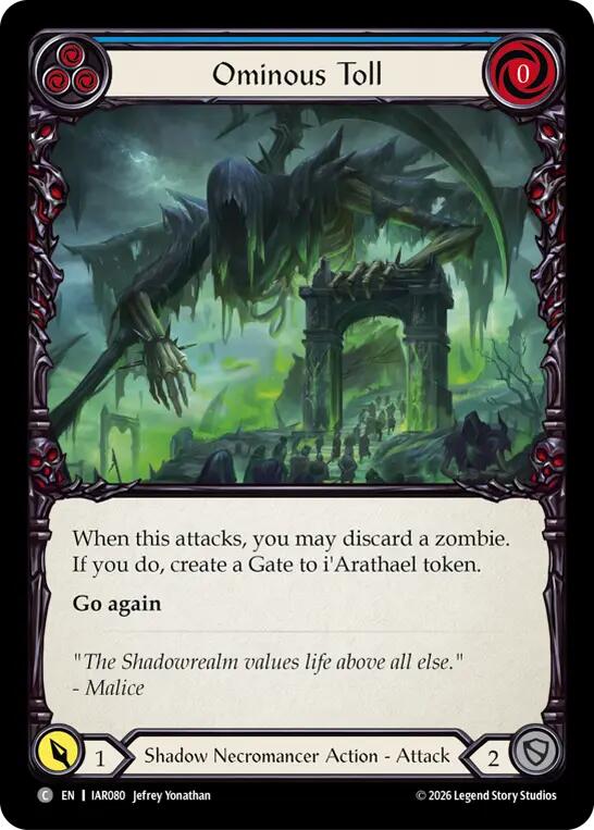 Ominous Toll (Blue) (IAR080) [Usurp the Shadow Throne] | Boutique FDB TCG