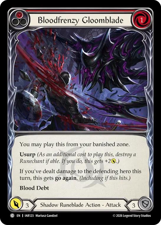Bloodfrenzy Gloomblade (Red) (IAR123) [Usurp the Shadow Throne] | Boutique FDB TCG