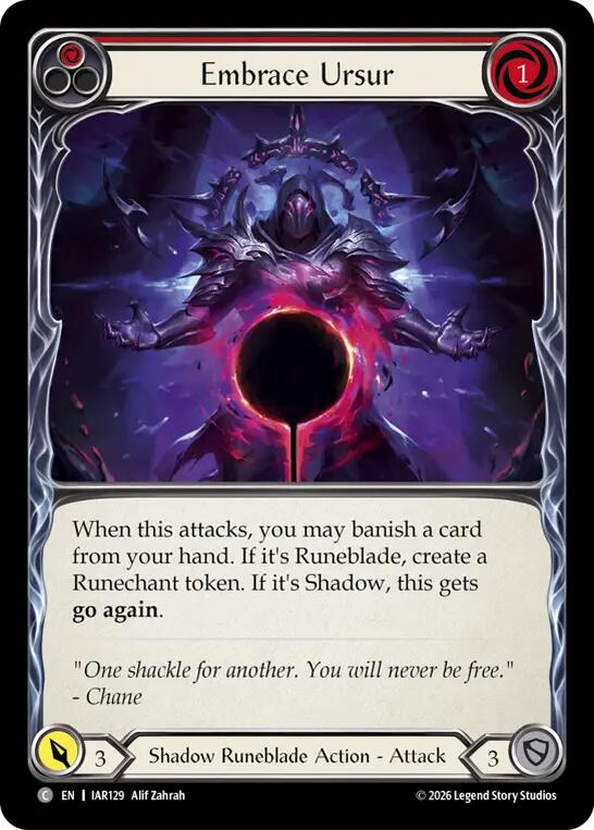 Embrace Ursur (Red) (IAR129) [Usurp the Shadow Throne] | Boutique FDB TCG