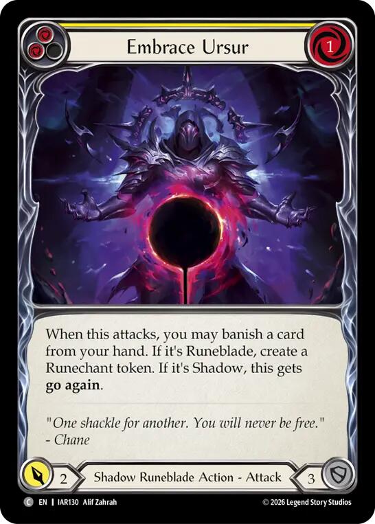 Embrace Ursur (Yellow) (IAR130) [Usurp the Shadow Throne] | Boutique FDB TCG