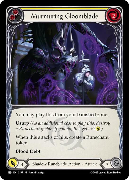 Murmuring Gloomblade (Yellow) (IAR133) [Usurp the Shadow Throne] | Boutique FDB TCG