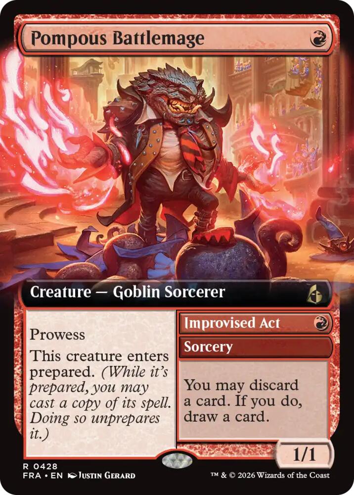 Pompous Battlemage (Extended Art) (428) [Reality Fracture] | Boutique FDB TCG