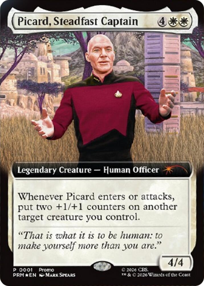 Picard, Steadfast Captain (Extended Art) (1) [Media Promos] | Boutique FDB TCG