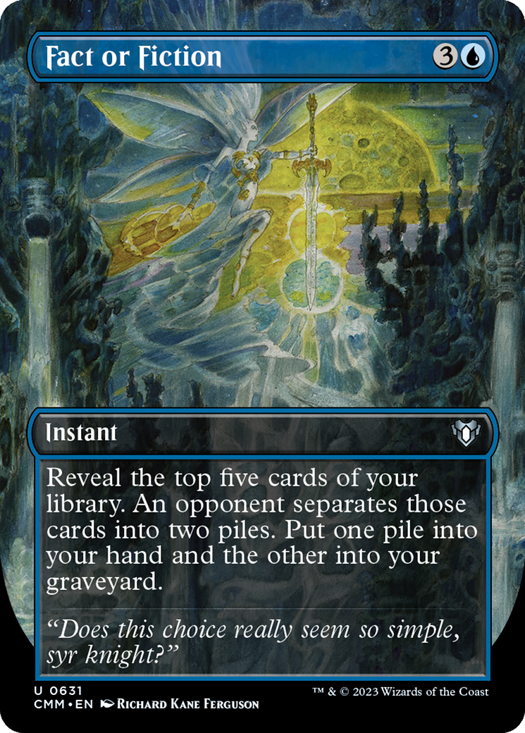 Fact or Fiction (Borderless Alternate Art) [Commander Masters] | Boutique FDB TCG