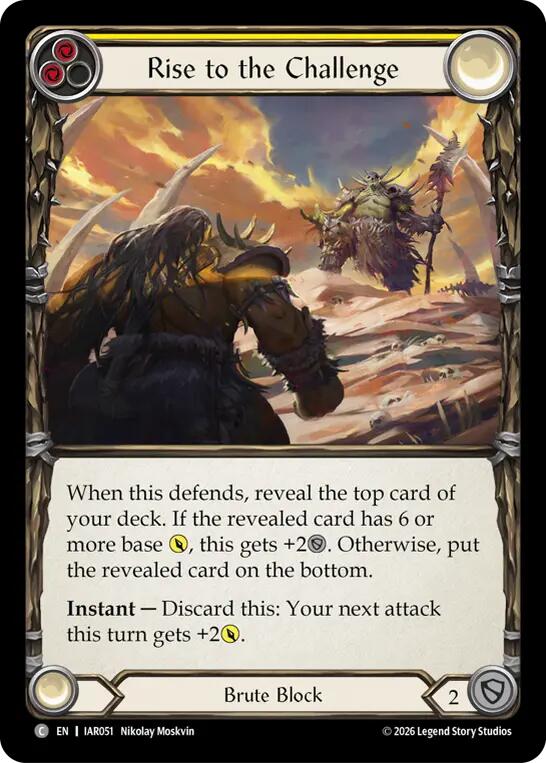 Rise to the Challenge (Yellow) (IAR051) [Usurp the Shadow Throne] | Boutique FDB TCG