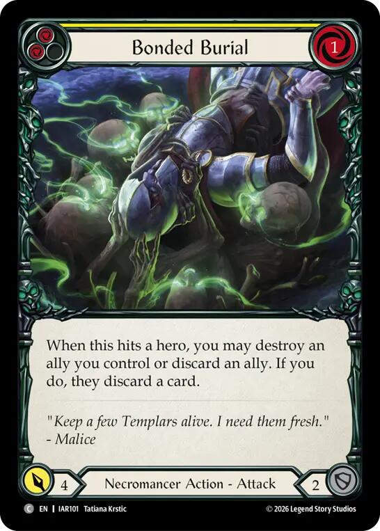 Bonded Burial (Yellow) (IAR101) [Usurp the Shadow Throne] | Boutique FDB TCG