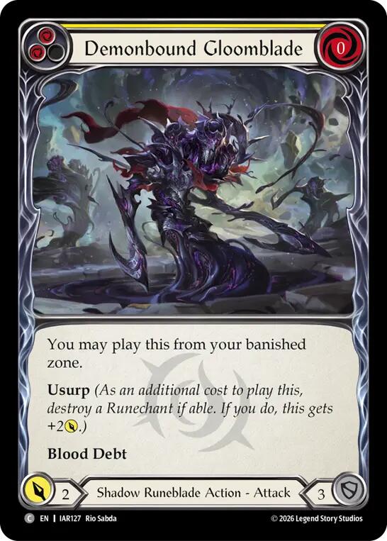 Demonbound Gloomblade (Yellow) (IAR127) [Usurp the Shadow Throne] | Boutique FDB TCG
