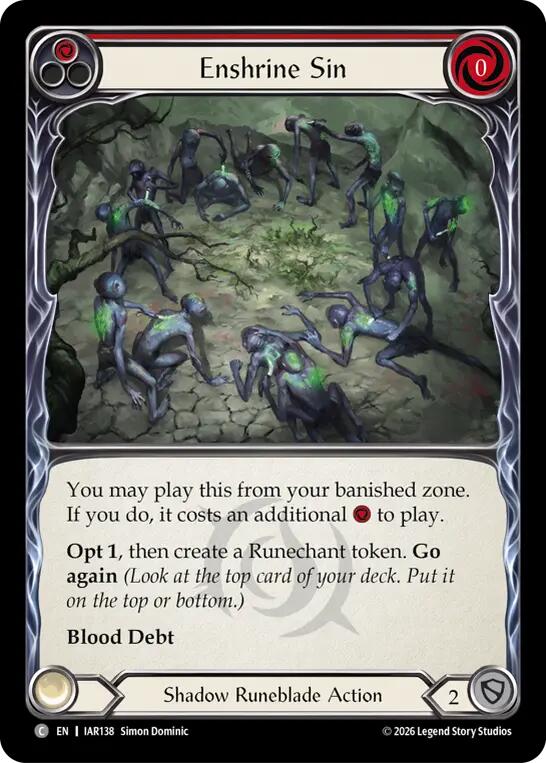 Enshrine Sin (Red) (IAR138) [Usurp the Shadow Throne] | Boutique FDB TCG