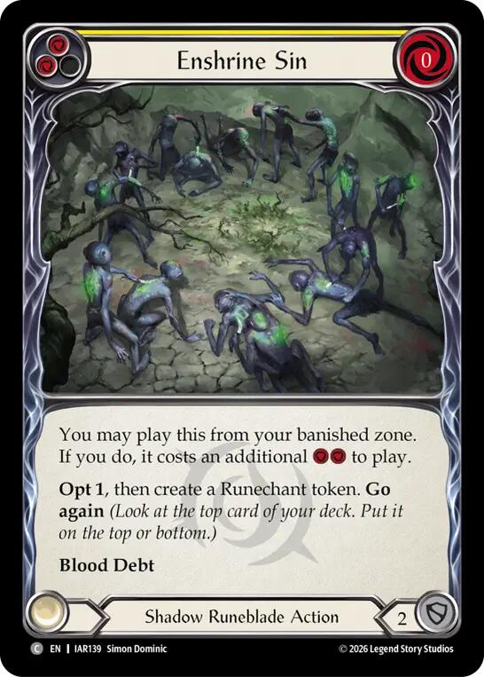 Enshrine Sin (Yellow) (IAR139) [Usurp the Shadow Throne] | Boutique FDB TCG
