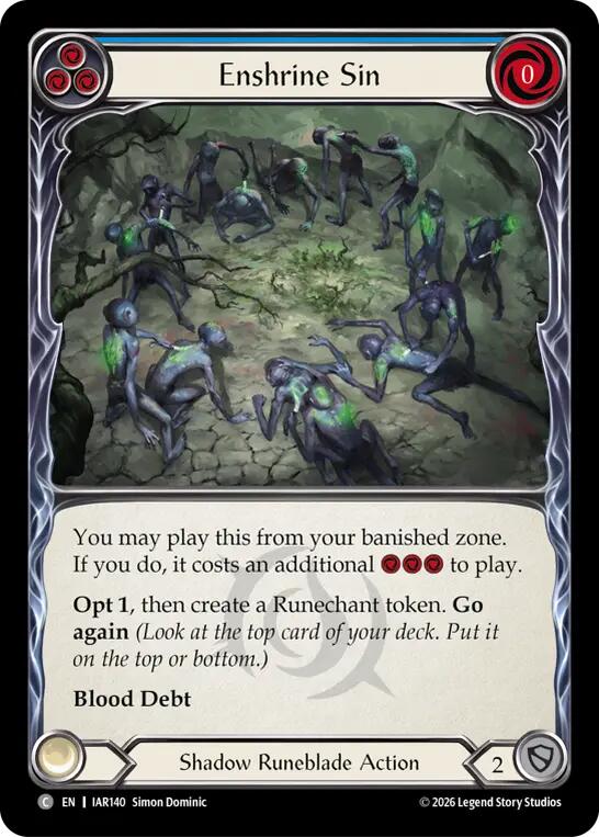 Enshrine Sin (Blue) (IAR140) [Usurp the Shadow Throne] | Boutique FDB TCG