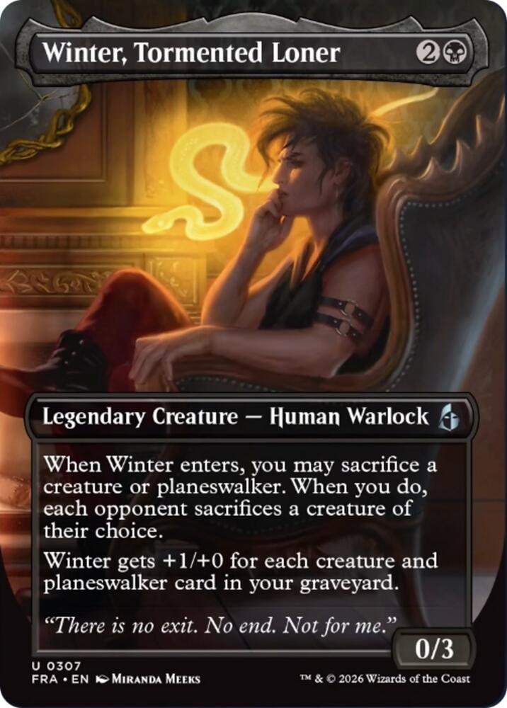 Winter, Tormented Loner (Borderless) (307) [Reality Fracture] | Boutique FDB TCG