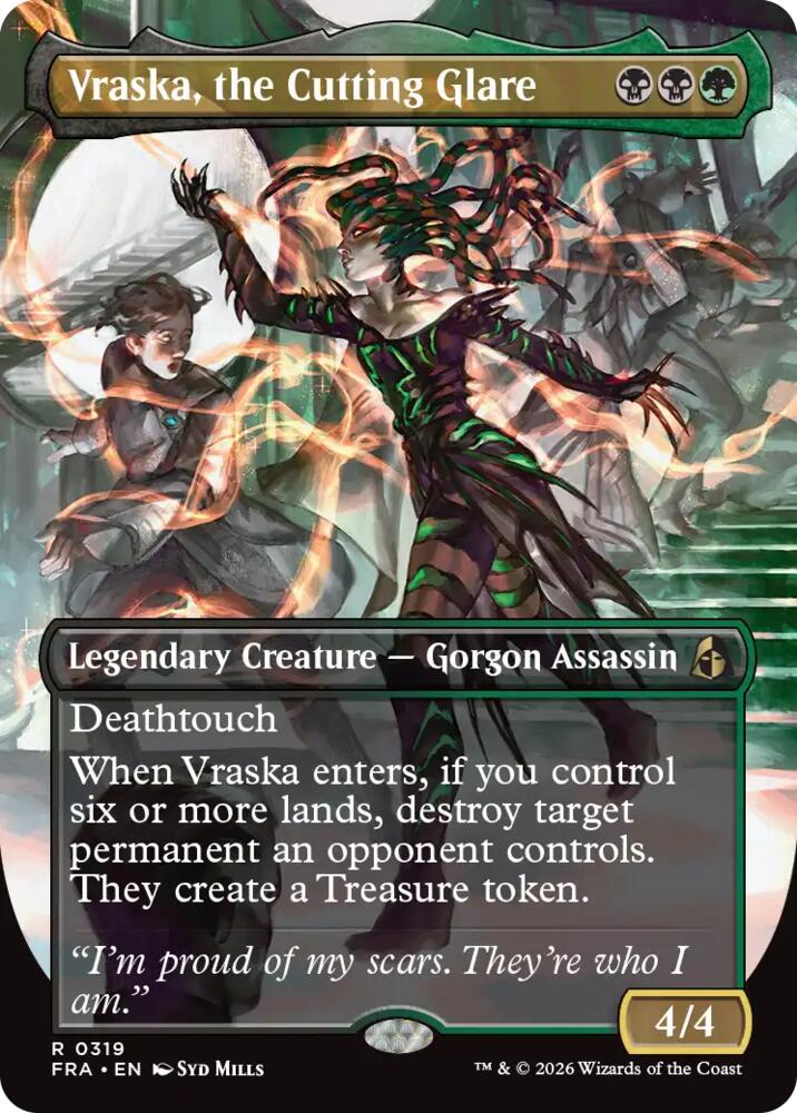 Vraska, the Cutting Glare (Borderless) (319) [Reality Fracture] | Boutique FDB TCG
