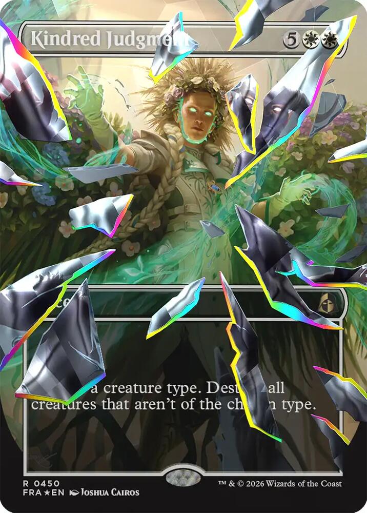 Kindred Judgment (Borderless) (Facet Foil) (450) [Reality Fracture] | Boutique FDB TCG