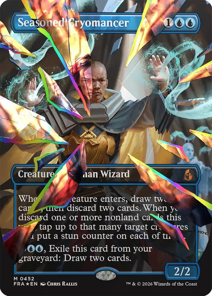 Seasoned Cryomancer (Borderless) (Facet Foil) (0452) [Reality Fracture] | Boutique FDB TCG