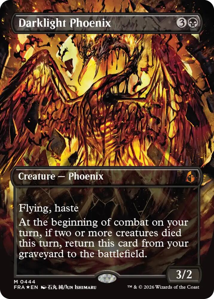 Darklight Phoenix (Borderless) (0444) [Reality Fracture] | Boutique FDB TCG