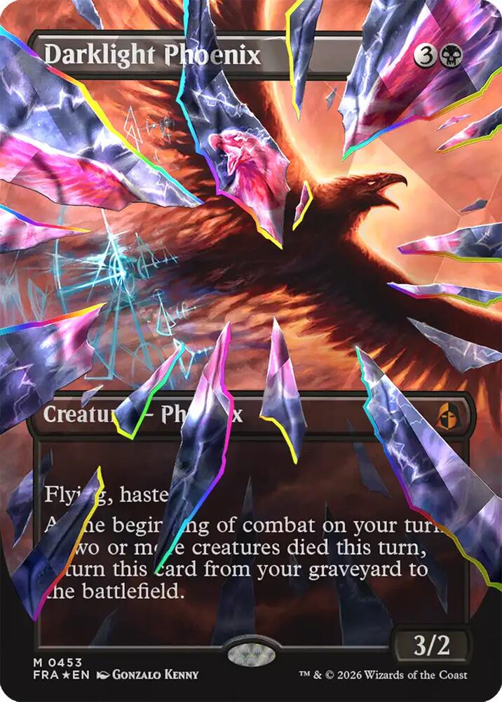 Darklight Phoenix (Borderless) (Facet Foil) (0453) [Reality Fracture] | Boutique FDB TCG