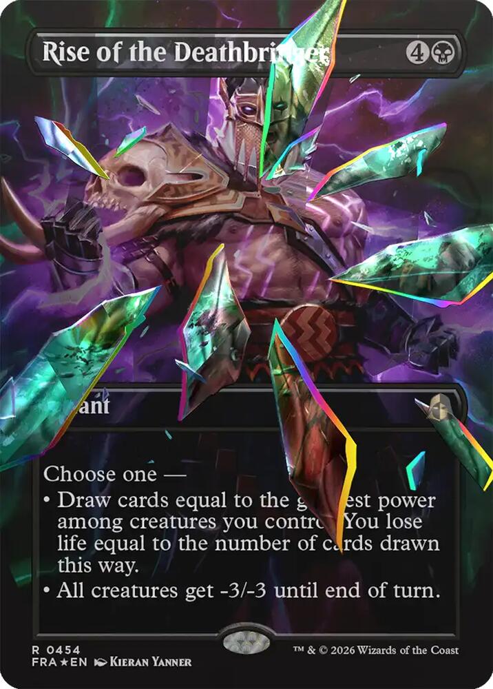 Rise of the Deathbringer (Borderless) (Facet Foil) (454) [Reality Fracture] | Boutique FDB TCG