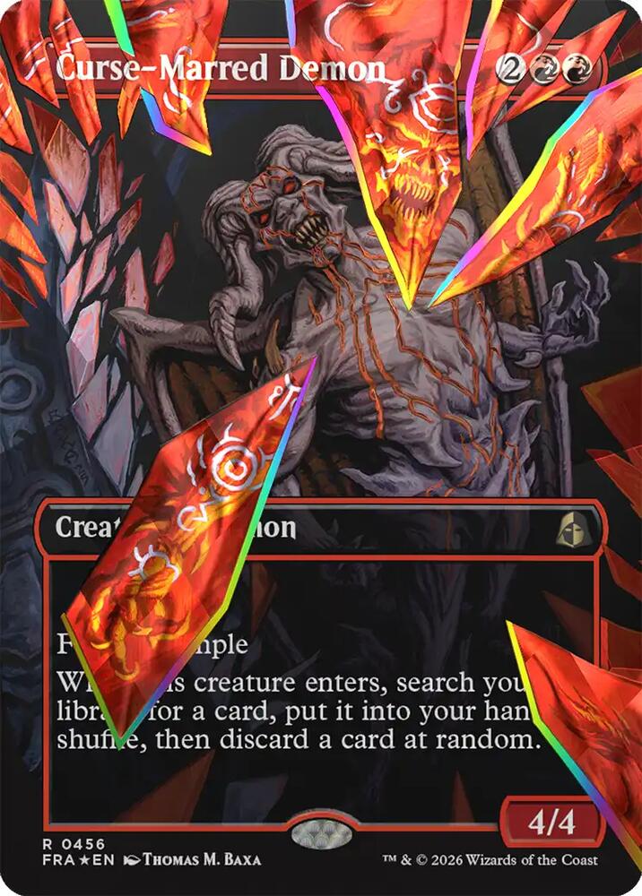 Curse-Marred Demon (Borderless) (Facet Foil) (456) [Reality Fracture] | Boutique FDB TCG