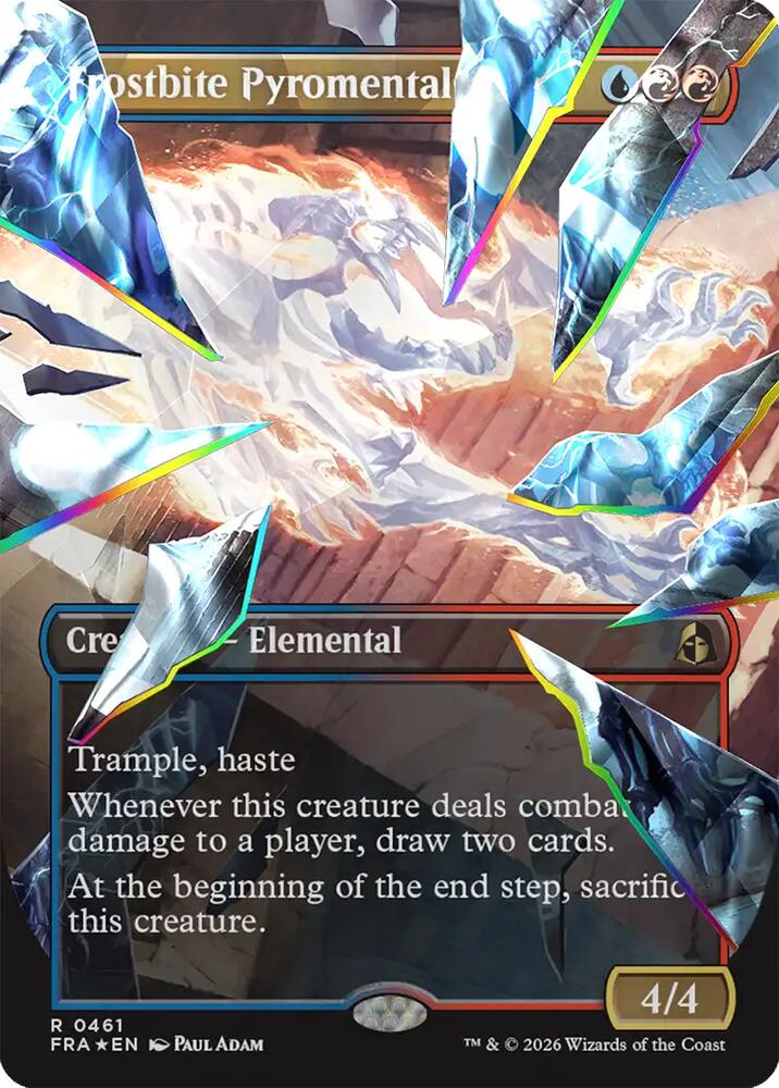 Frostbite Pyromental (Borderless) (Facet Foil) (461) [Reality Fracture] | Boutique FDB TCG