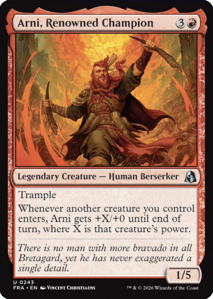Arni, Renowned Champion (243) [Reality Fracture] | Boutique FDB TCG