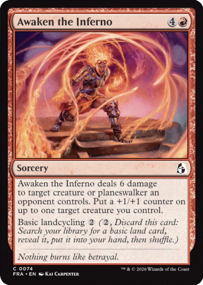Awaken the Inferno (74) [Reality Fracture] | Boutique FDB TCG