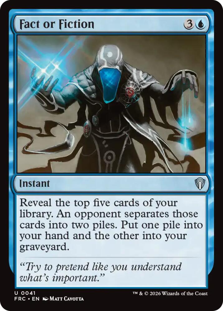 Fact or Fiction (41) [Reality Fracture Commander] | Boutique FDB TCG
