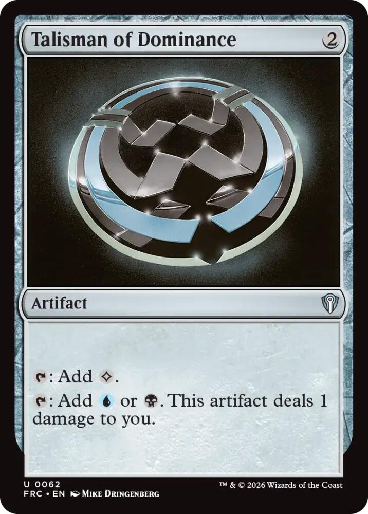 Talisman of Dominance (62) [Reality Fracture Commander] | Boutique FDB TCG