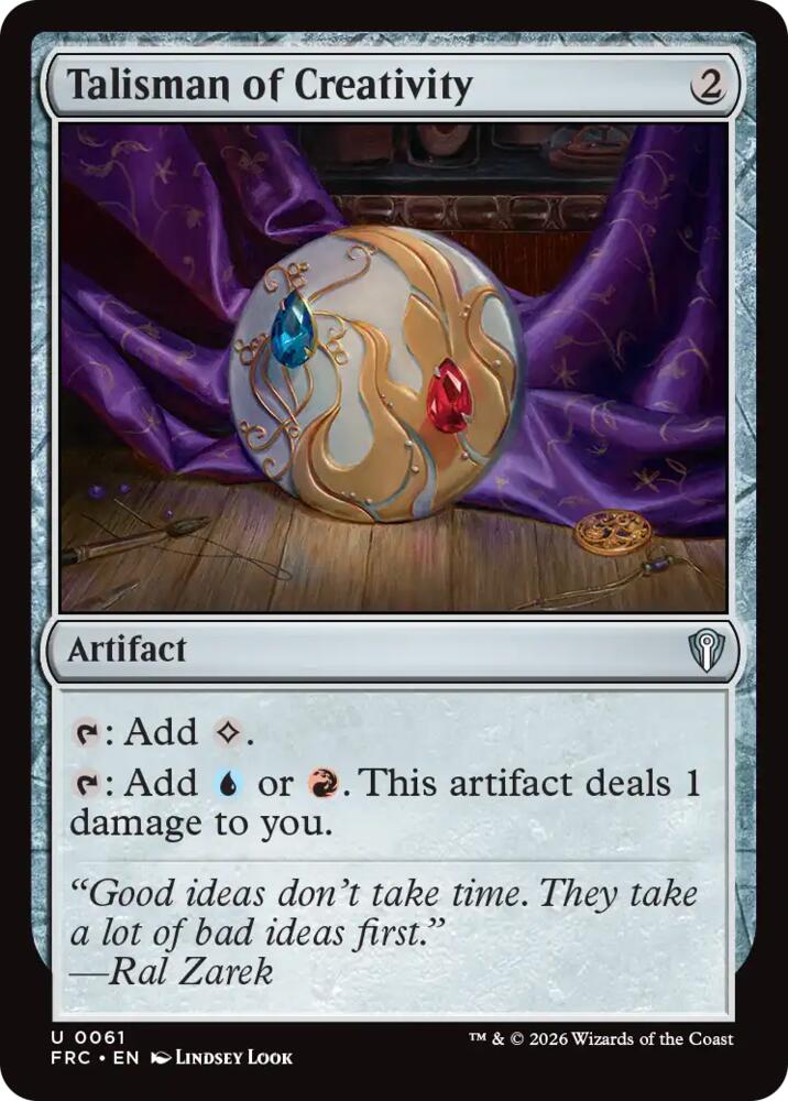 Talisman of Creativity (61) [Reality Fracture Commander] | Boutique FDB TCG